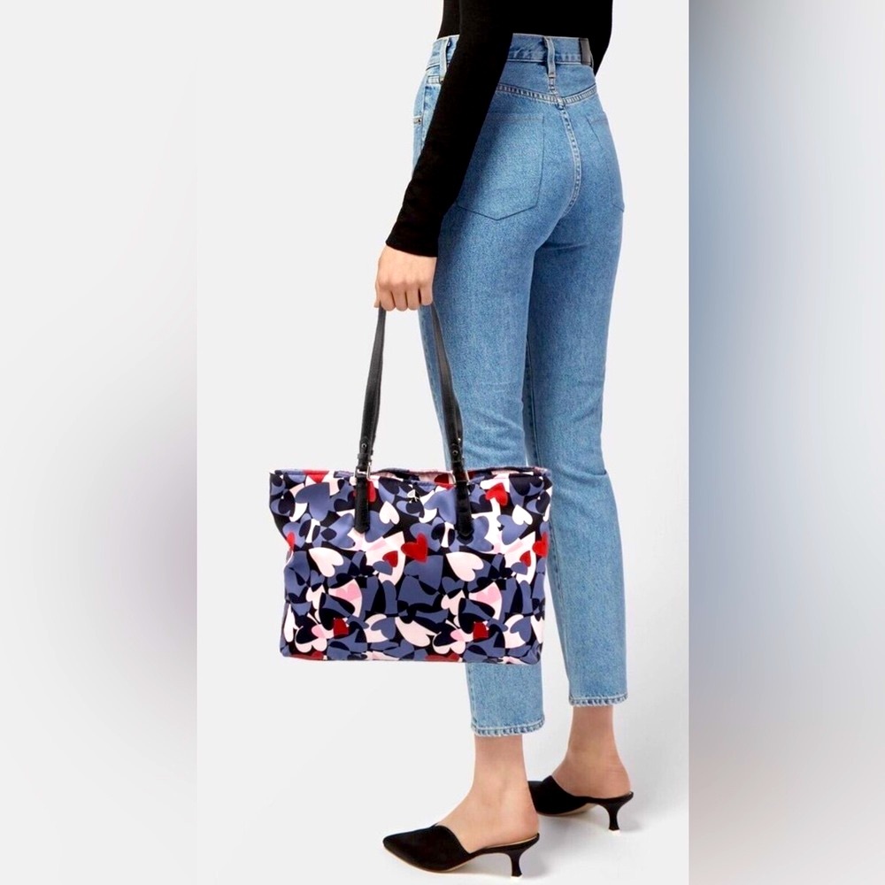 KATE SPADE ♠️ New York "Taylor" MULTI HEART PARTY TOTE BAG ❤️LIKE NEW❤️ - Picture 3 of 17